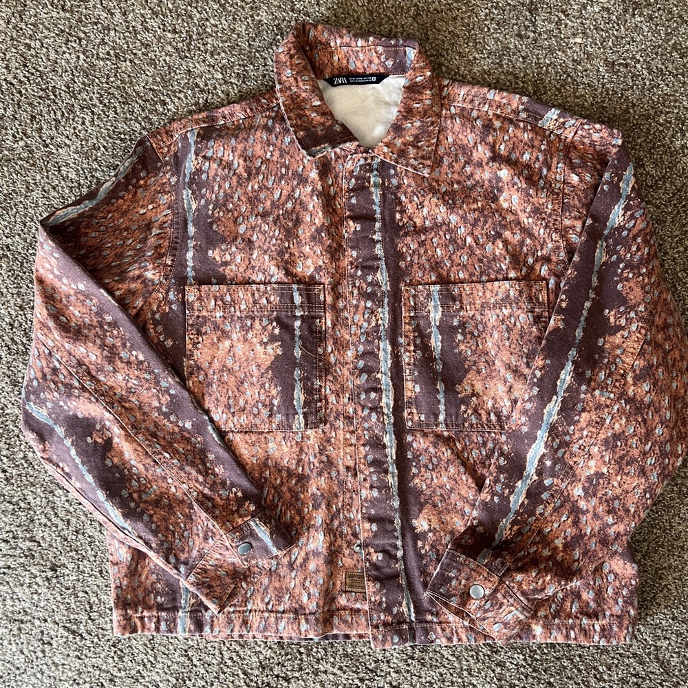 Zara Jacket Mens Brown  Shacket  Equalizer S5 Luke Forbes Printed medium